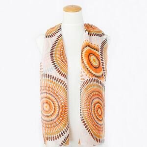 Grace Lightweight Print Scarf | Orange